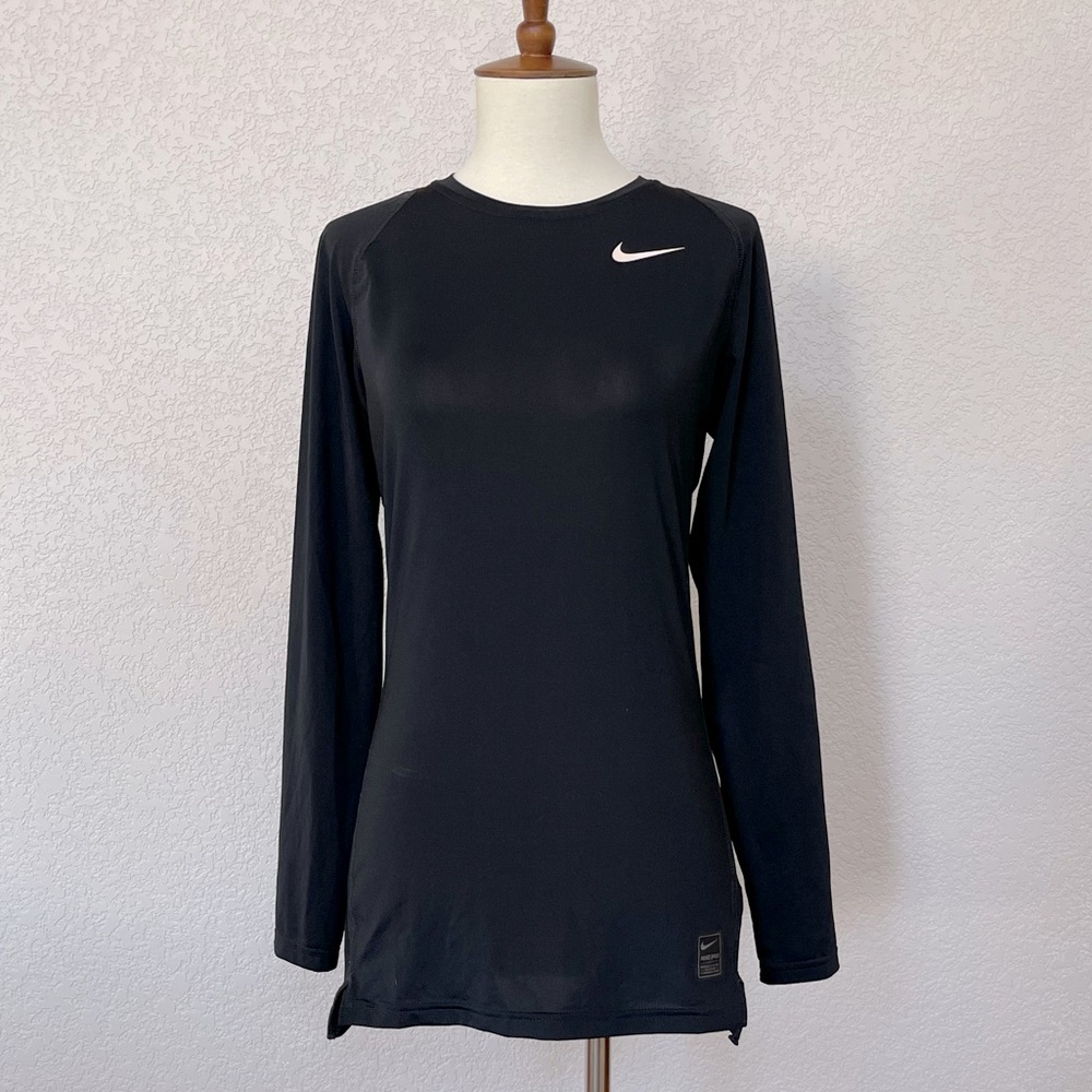 Nike Pro dri-fit women’s black long sleeve compression shirt
